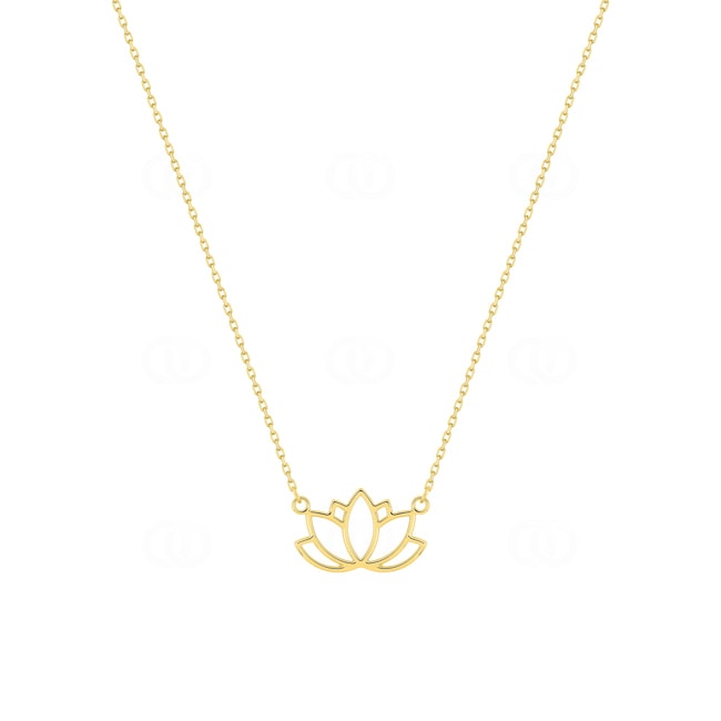 Necklace 750/18 K Yellow Gold Lotus Blossom 42cm - 7937-42