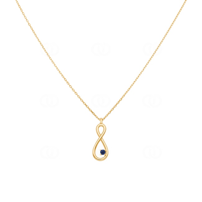 Collier or jaune 750/18 ct Infinity avec saphir - 3.7137.S0