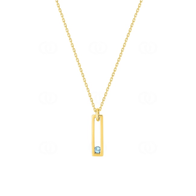 Collier or jaune 750/18 ct avec topaze bleue Collier or jaune 750/18 ct avec topaze bleue - 3.7185.T0