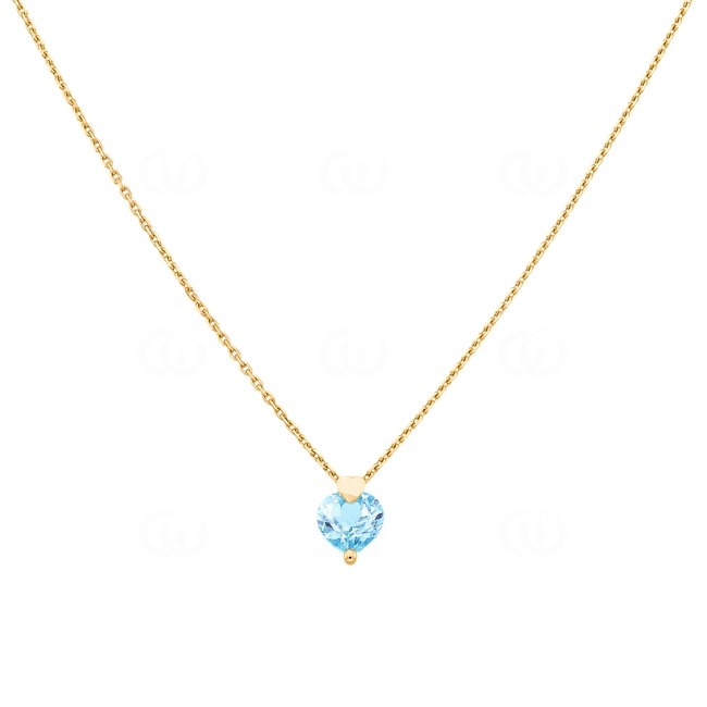 Necklace with Pendant 750/18 K Yellow Gold with Blue Topaz - 3.7026.T0-42