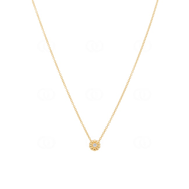 Necklace with Pendant 750/18 K Yellow Gold with Diamond 0.04ct H/Si - KE-69886-GG