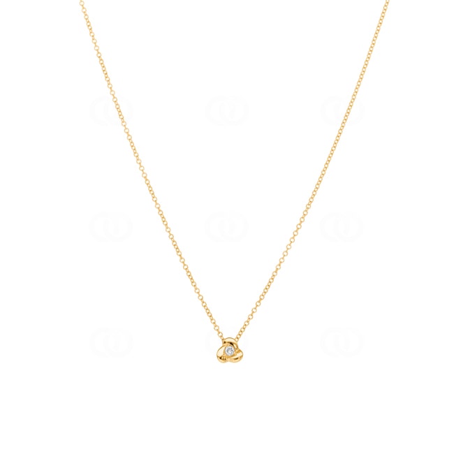 Collier avec pendentif or jaune 750/18 ct avec diamants 0.04 ct H/si - KE-69891-GG