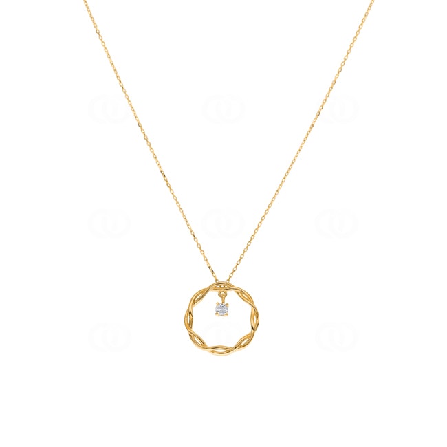 Necklace with Pendant 750/18 K Yellow Gold with Diamond 0.09 ct H/si - NO10GG