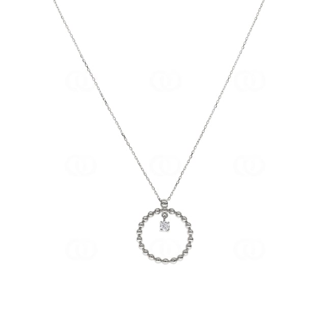 Collier mit Anhänger 750/18 K Gelbgold mit Diamant 0.09 ct H/si - NO11WG