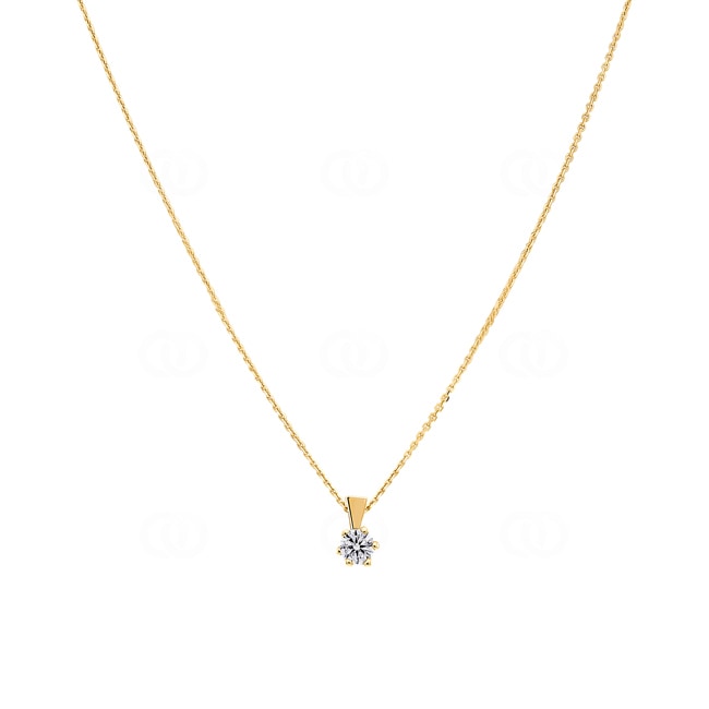 Collier mit Anhänger 750/18 K Gelbgold mit Diamant 0.10 ct H/si - AN-075394-GG