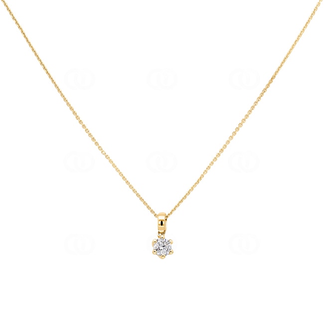 Collier mit Anhänger 750/18 K Gelbgold mit Diamant 0.15 ct H/si - AN-082244-15-GG