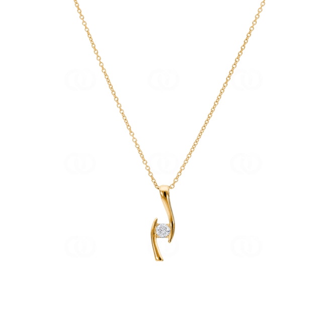 Necklace with Pendant 750/18 K Yellow Gold with Diamond 0.19 ct H/si - NO5GG