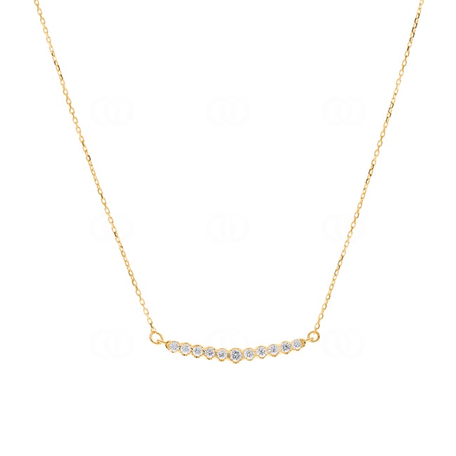 Collier avec pendentif or jaune 750/18 ct avec diamant 0.21 ct H/si - NO3GG