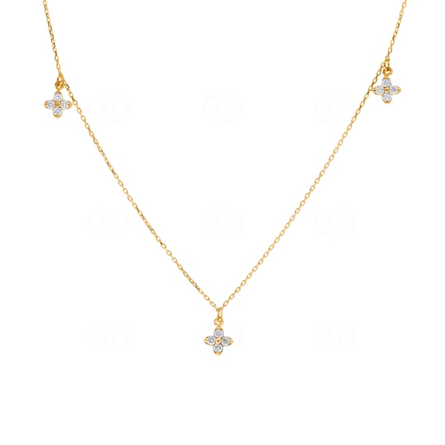 Necklace with Pendant 750/18 K Yellow Gold with Diamond 0.24 ct H/si - NO14GG