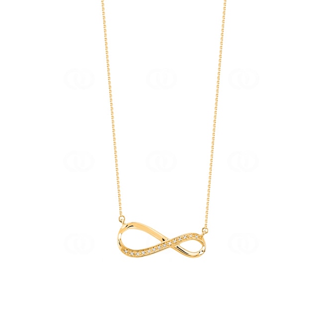 Collier avec pendentif or jaune 750/18 ct avec diamants 0.03 ct H/si - AN-025752-GG