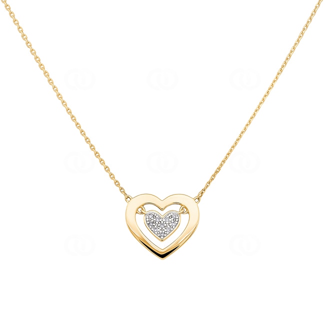 Necklace with Pendant 750/18 K Yellow Gold with Diamonds 0.05 ct H/p1 - 3.7004.33