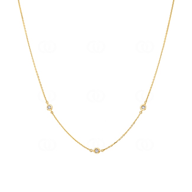 Collier avec pendentif or jaune 750/18 ct avec diamants 0.08 ct H/si by CHRISTIAN - CO-040874-4-GG