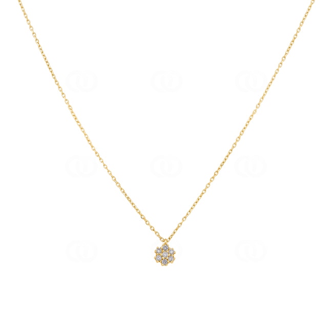 Necklace with Pendant 750/18 K Yellow Gold with Diamonds 0.09 ct H/si - KE-15125-GG