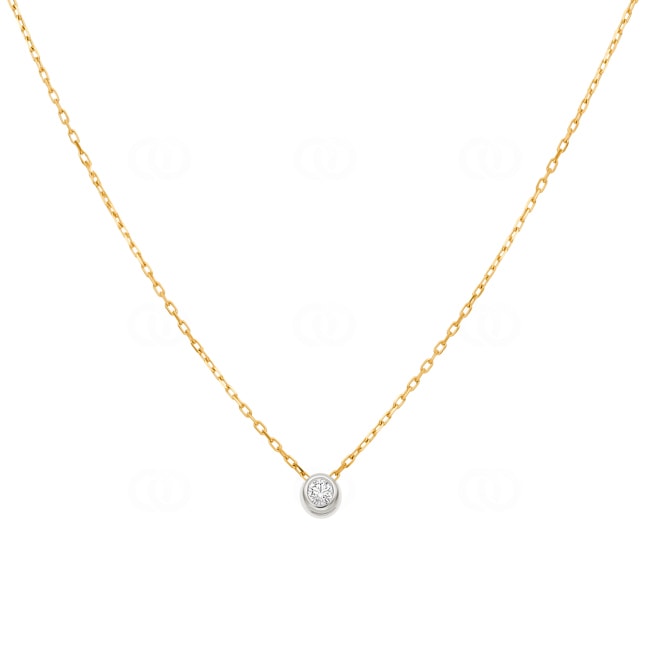 Collier or jaune 750/18 ct avec diamant 0.10 ct H/si - PP4825-01