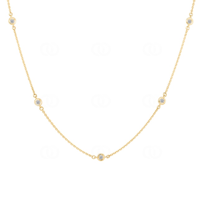 Collier avec pendentif or jaune 750/18 ct avec diamants 0.13 ct H/si by CHRISTIAN - AN-1000961714