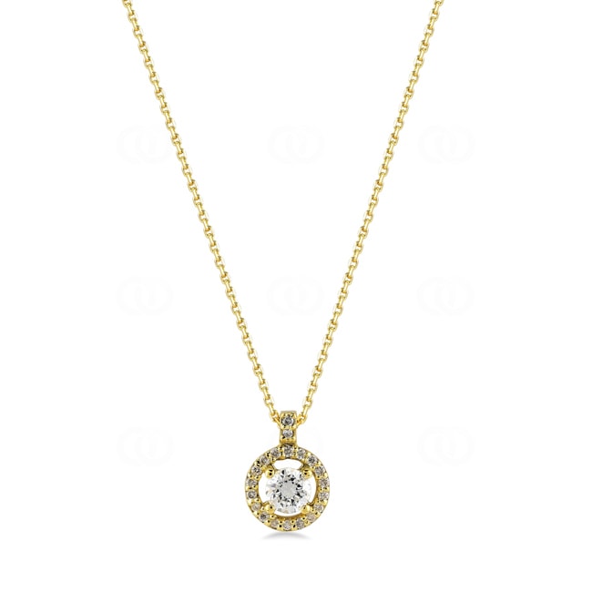 Necklace with Pendant 750/18 K Yellow Gold with Diamonds 0.13 ct H/si - AN-096888-13-GG