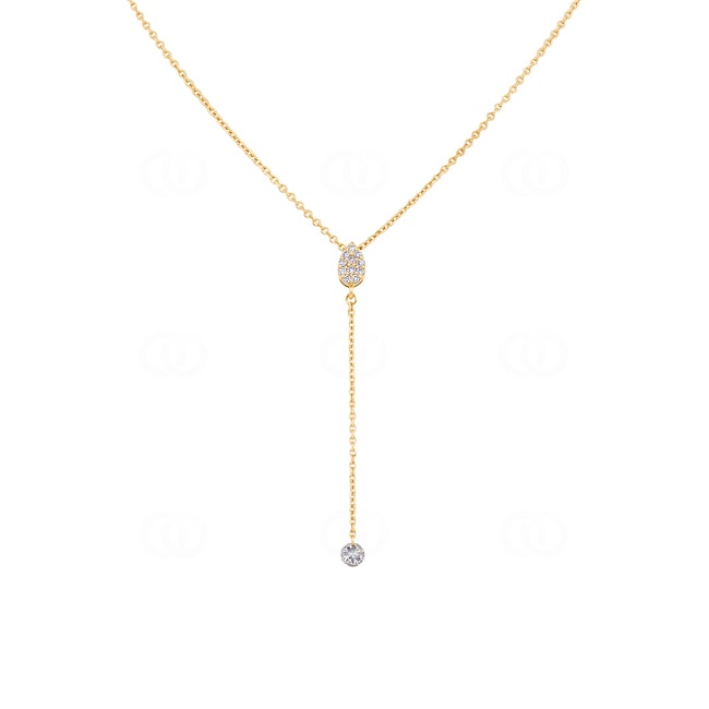 Collier mit Anhänger 750/18 K Gelbgold mit Diamanten 0.18 ct H/si - KE-027006-GG