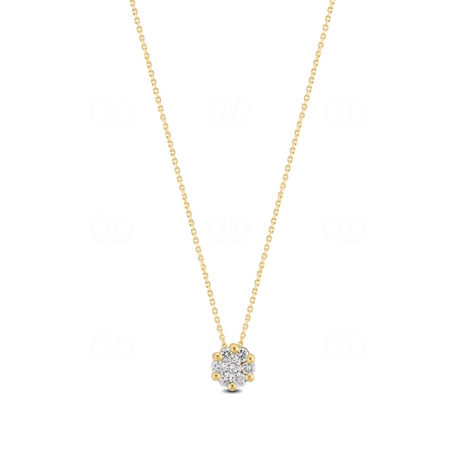 Collier mit Anhänger 750/18 K Gelbgold mit Diamanten 0.18 ct H/si - AN-097256-GG