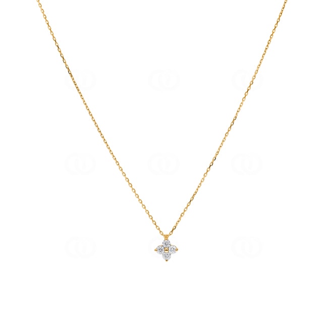 Necklace with Pendant 750/18 K Yellow Gold with Diamonds 0.18 ct H/si - NO6GG