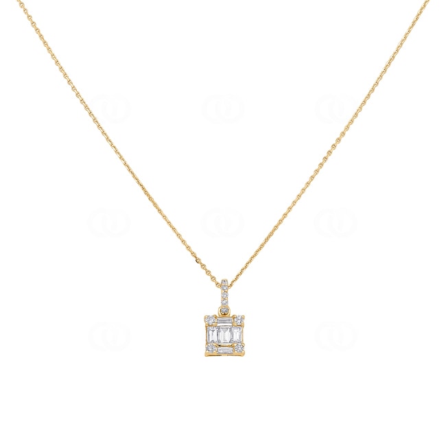 Necklace with Pendant 750/18 K Yellow Gold with Diamonds 0.21 ct H/si - AN-097497-GG