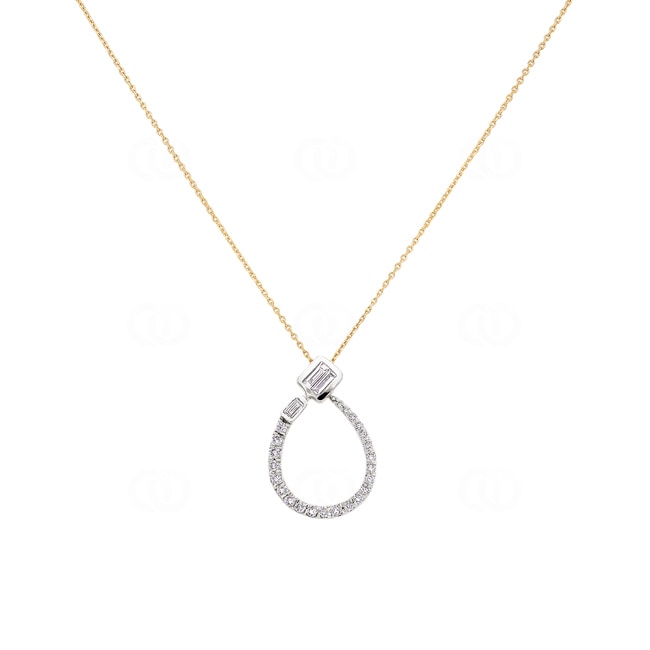 Necklace with Pendant 750/18 K Yellow Gold with Diamonds 0.23 ct H/si - KE-098393-GG