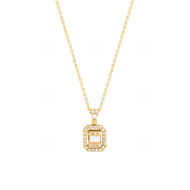 Collier mit Anhänger 750/18 K Gelbgold mit Diamanten 0.23 ct H/si - AN-100693-GG