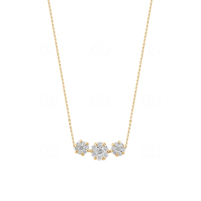 Collier avec pendentif or jaune 750/18 ct avec diamants 0.38 ct H/si - AN-097363-GG