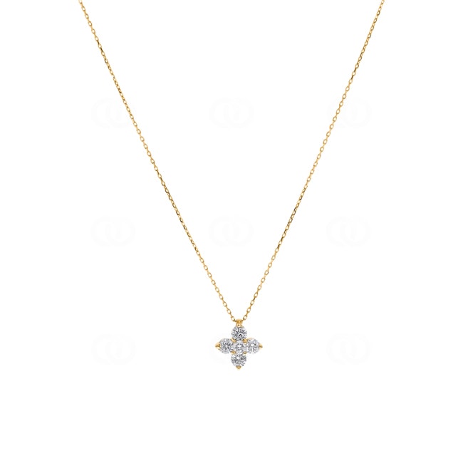 Necklace with Pendant 750/18 K Yellow Gold with Diamonds 0.60 ct H/si - NO8GG