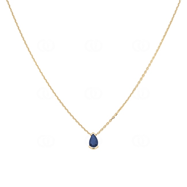 Necklace with Pendant 750/18 K Yellow Gold with Sapphire - 3.7151.S0