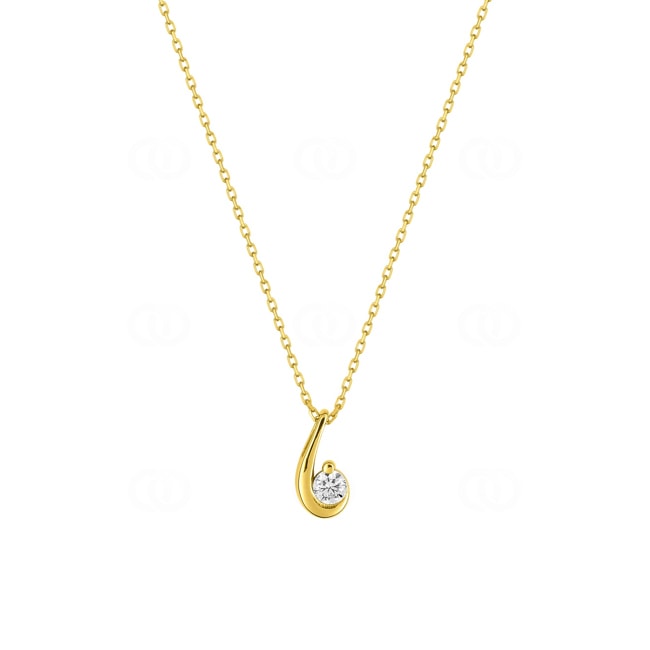 Collier mit Anhänger 750/18 K Gelbgold mit Zirkonia - 3.013.Z0-42