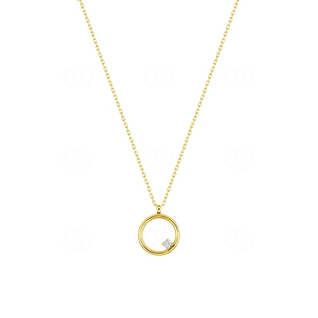 Necklace with Pendant 750/18 K Yellow Gold with Cubic Zirconia - 3.7132.Z0