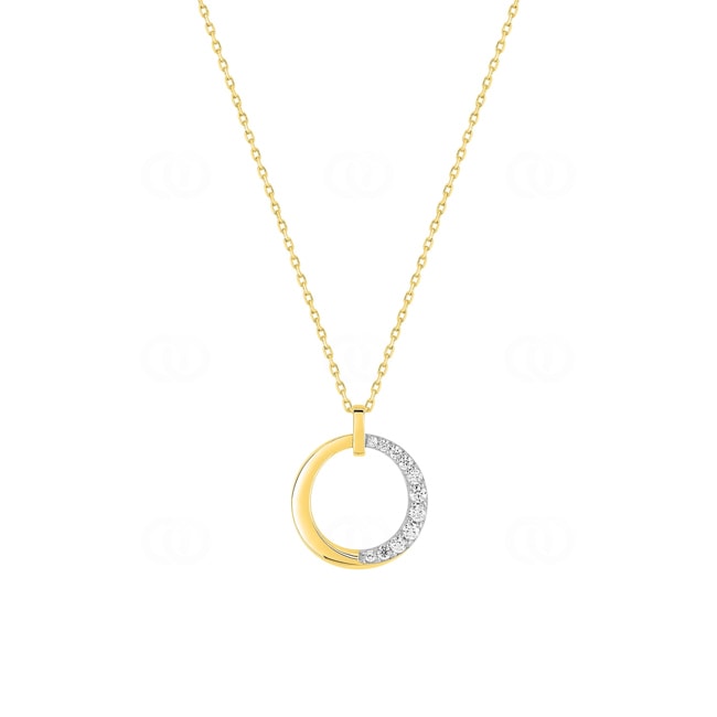 Necklace with Pendant 750/18 K Yellow Gold with Cubic Zirconia - 58SA376BZ-42