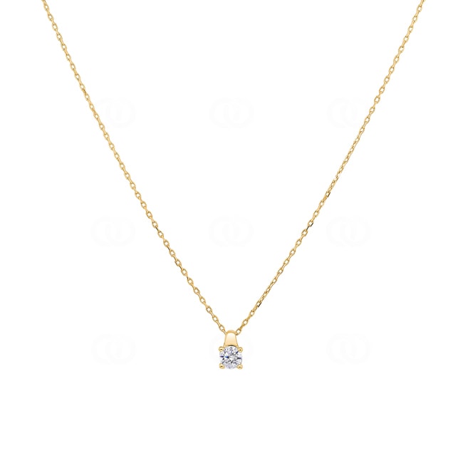 Necklace with Pendant 750/18 K Yellow Gold with Cubic Zirconia Ø 3.5mm - 3.3025.Z0-42