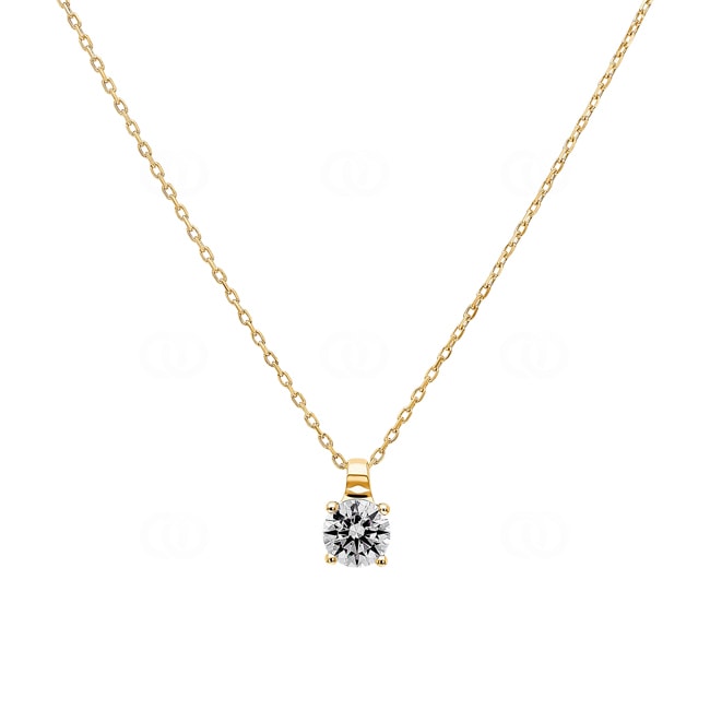 Collier mit Anhänger 750/18 K Gelbgold mit Zirkonia Ø 4.5mm - 3.3026.Z0-42