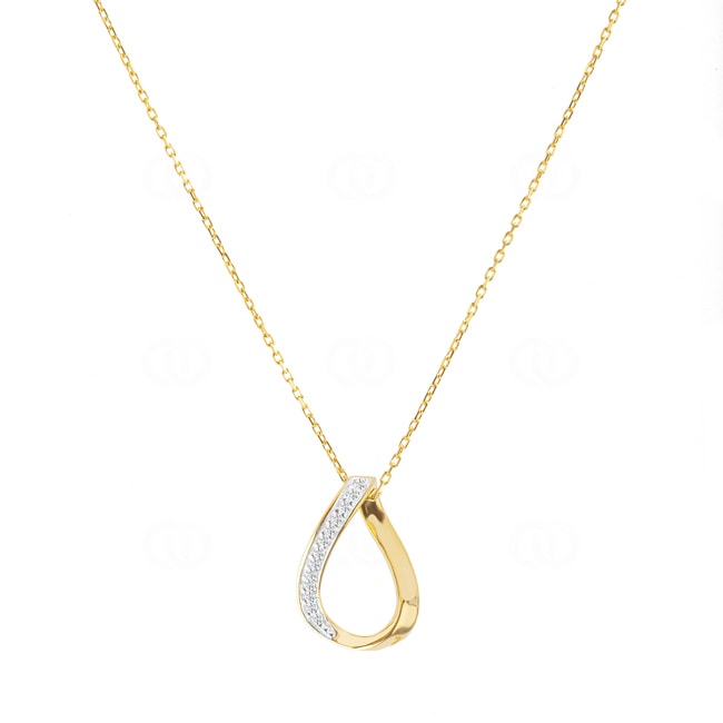 Necklace 750/18 K Yellow Gold Drop with Cubic Zirconia - 3.3079.Z3-42