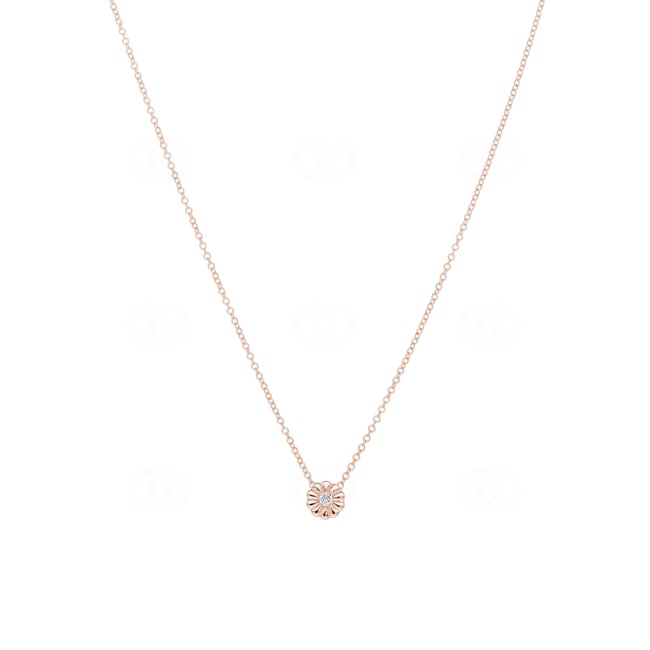 Collier mit Anhänger 750/18 K Roségold mit Diamant 0.04ct H/Si - KE-69886-RG