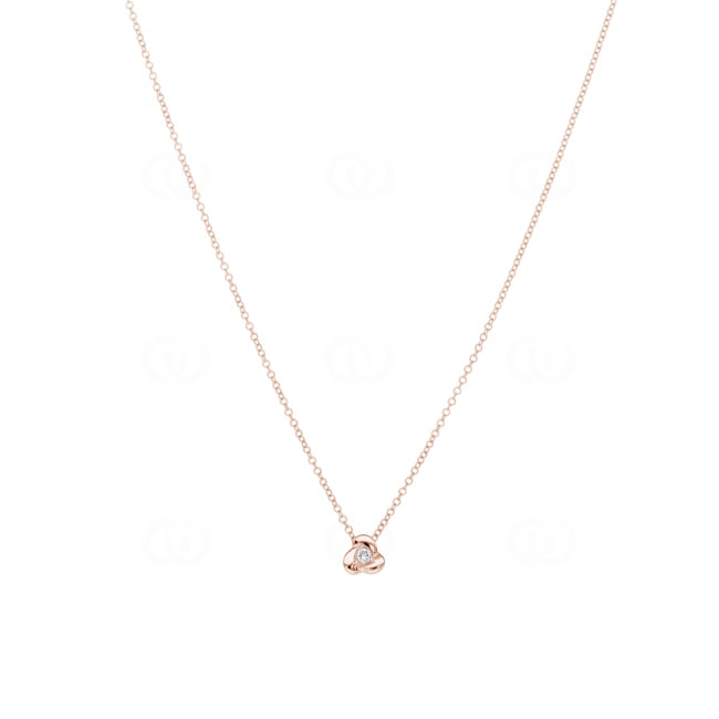 Collier mit Anhänger 750/18 K Roségold mit Diamant 0.04ct H/Si - KE-69891-RG