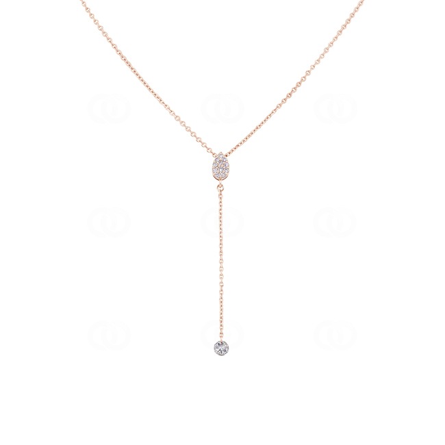 Collier mit Anhänger 750/18 K Roségold mit Diamanten 0.18 ct H/si - KE-027006-RG
