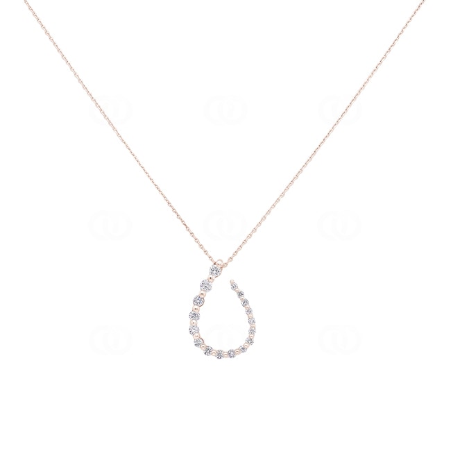 Collier avec pendentif or rosé 750/18 ct avec diamants 0.18 ct H/si - KE-096744-RG