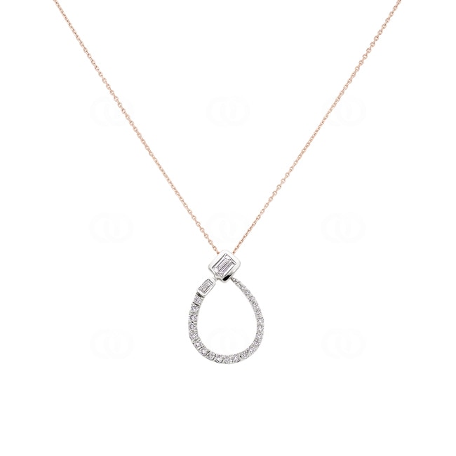 Collier mit Anhänger 750/18 K Roségold mit Diamanten 0.23 ct H/si - KE-098393-RG
