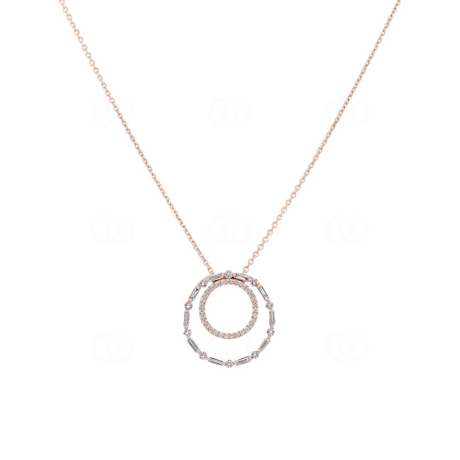 Collier mit Anhänger 750/18 K Roségold mit Diamanten 0.41 ct H/si - KE-026966-RG