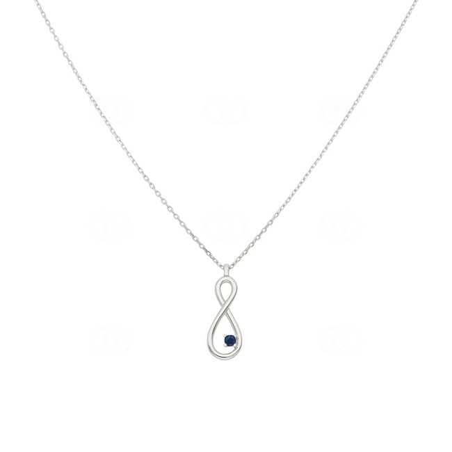 Collier or gris 750/18 ct Infinity avec saphir - 3.7137.S1