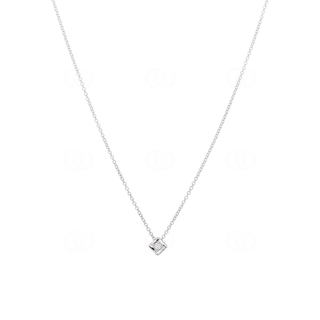 Necklace with Pendant 750/18 K White Gold with Diamond 0.04ct H/Si - KE-69888-WG