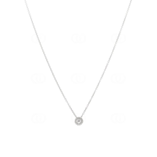 Collier mit Anhänger 750/18 K Weissgold mit Diamant 0.04ct H/Si - KE-69890-WG