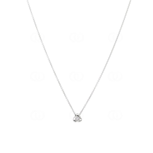 Collier avec pendentif or gris 750/18 ct avec diamants 0.04 ct H/si - KE-69891-WG
