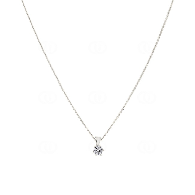 Collier mit Anhänger 750/18 K Weissgold mit Diamant 0.10 ct H/si - AN-075394-WG