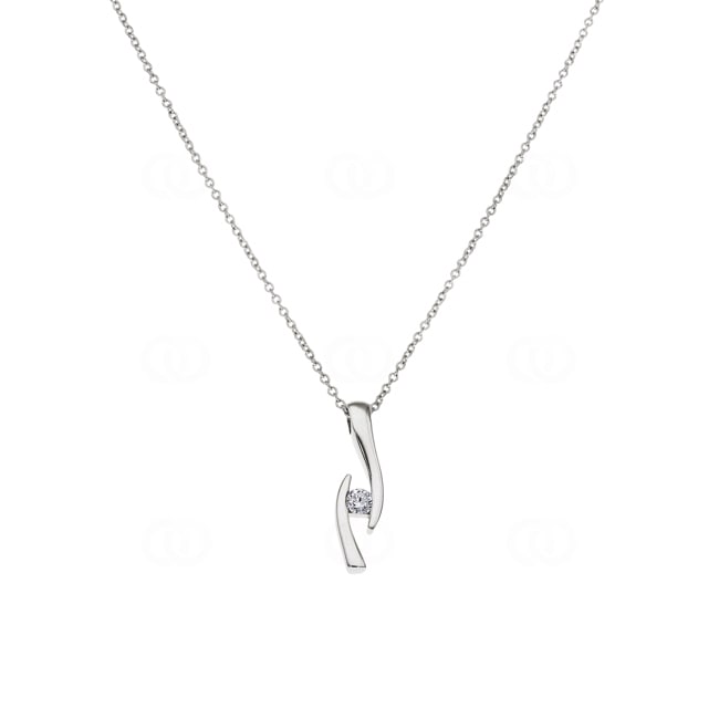 Collier mit Anhänger 750/18 K Weissgold mit Diamant 0.13 ct H/si - NO4WG