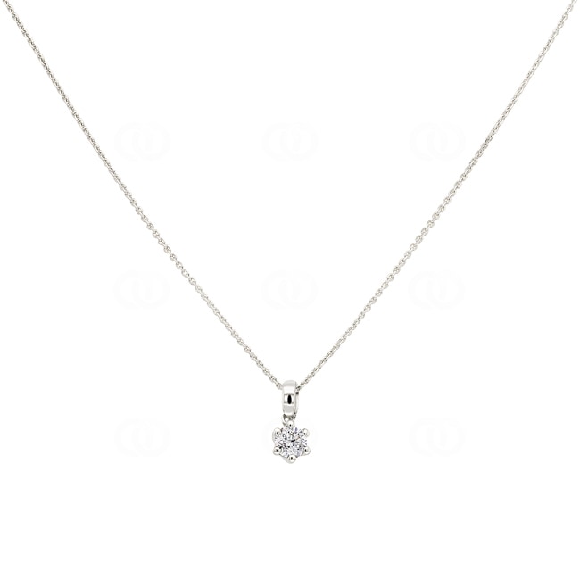Necklace with Pendant 750/18 K White Gold with Diamond 0.15 ct H/si - AN-082244-15-WG