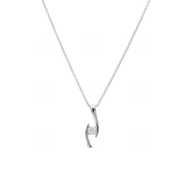 Collier mit Anhänger 750/18 K Weissgold mit Diamant 0.19 ct H/si - NO5WG