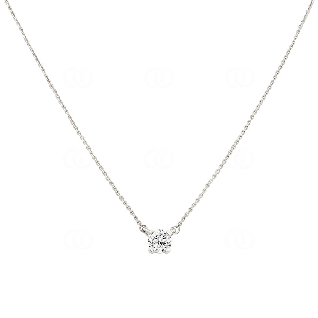 Collier avec pendentif or gris 750/18 ct avec diamant 0.20 ct H/si - AN-082194-20-WG
